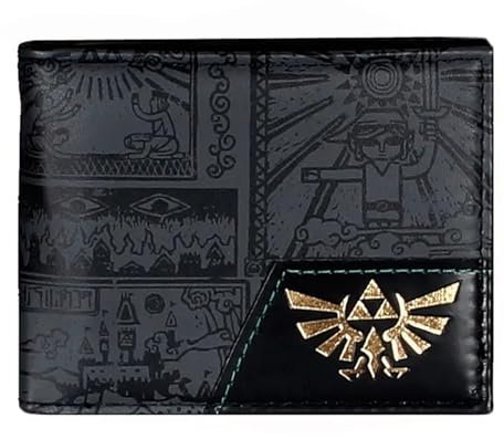 Zelda's Triforce Ancient Stones Logo Herren Geldbörse, Grün , Faltbar