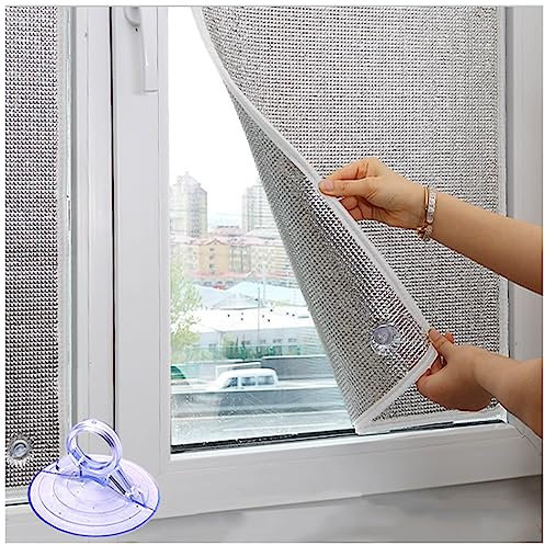 Total Blackout Window Film, Double Aluminium Bubble Insulation Film, 8mm Heat Reflective Window Film, Anti Glare Uv Sun Protection Privacy Window Tint Film,White-70x100cm/28 * 39in