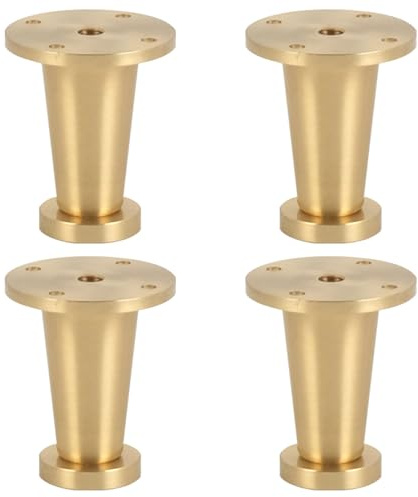 YJRZYQKXKL Pieds de Meuble Doré, Lot de 4 reglable Pattes de Meuble cône Pieds de Table Hauteur: 6-30cm Pieds de Canapé Laiton | Finition en Anodisé | Cabinet Jambes Pieds de Table Basse-8cm/3.1