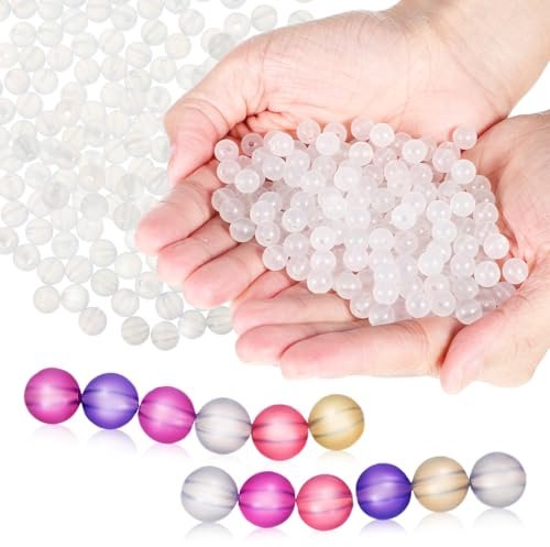 PLAFOPE 1000 Stück UV Perlen Runde Farbwechselnde Kunststoffperlen als Abstandshalter für Selbstgemachte Schmuckherstellung und Armbänder Kompakt und UV Reaktiv Zufällige Farbe