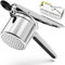 SPEENSUN Potato Ricer,Potato mashers,Large 15oz Heavy Duty Potato Ricer Stainless Steel for Fluffy Mashed Potatoes,Fixed Ricer Disc Potato Press Without Messy,with Silicone Handle（Black