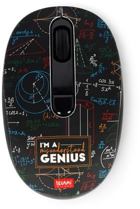 Legami - Mouse Wireless con Ricevitore USB Ultra Compatto, Tema Genius, 3 Opzioni di Velocità, Materiale ABS, Connessione Wireless fino a 10 m
