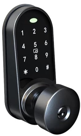 JESSTTI Serratura elettronica con touchscreens,Serrature per porta anteriore, Manopola elettronica con/scheda IC/password/chiave,Serratura digitale con tastiera