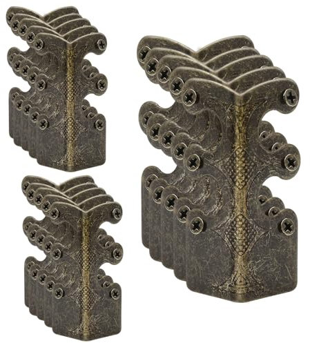 15 Pcs Skiffers Baseboard Corner Protectors, Vintage Solid Brass Skirting Board Corner Protectors, Metal Decorative Wall Brackets, Bronze