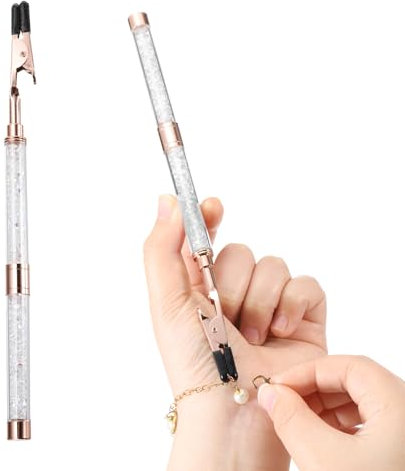 PATIKIL Bracelet Clasp Helper, Bracelet Helper Tool to Put on Yourself with Rubber Cover Tip, Jewelry Quick Wear Fastening Equipment for Necklace Watch Zipper, AB Color/Rose Gold
