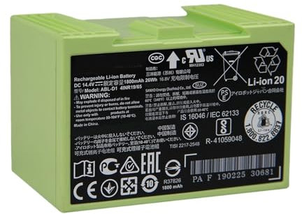 Batteria compatibile for aspirapolvere robot Roomba ABL-D1 [1800 mAh] - Sostituzione for modelli I1 I2 I3 I4 I5 I6 I7 I8+ E5 E6 J5 J6 J7+ J8+