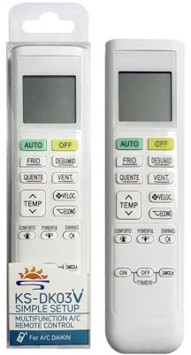 K S DK01V DK02V DK03V DK04VUniversal Remote Control Compatible With Daikin Air Conditioner AC Same Functions X900f (Light Gray, One Size)