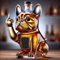 Bouteille d'alcool, Verre a Whisky, Bouteille de Whisky en Forme de Bouledogue Français Drôle Montrant Son Majeur pouces Carcane en verre Transparent pour le vin, la tequila, le caraftre vin (D)