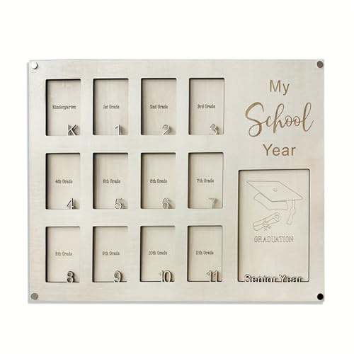 Sefdrert 1pc School Years Photo Frame, Graduation School Picture Frame, Back to School Gift, Kindergarten to Senior 12 Grade