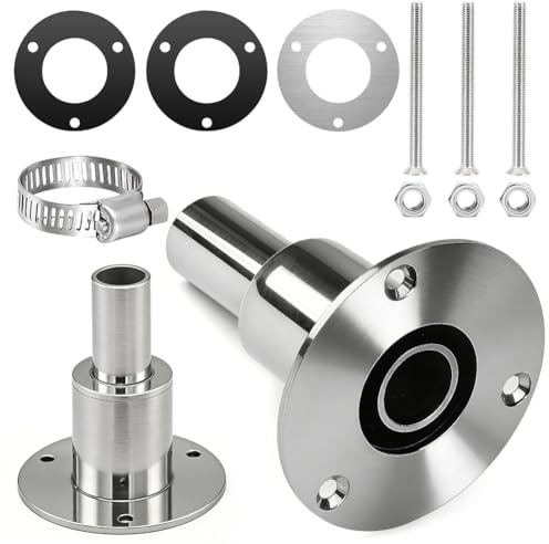 Durch Rumpf Auspuff 24mm, 316 Edelstahl Dieselheizung Zubehör & Standheizung Zubehör, Hitzebeständig für LKW Boot Auto, Inkl. Montageset