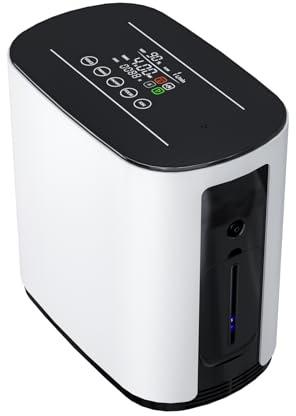 Tragbarer Sauerstoffkonzentrator,Sauerstoffkonzentrator für Zuhause,Tragbar Sauerstoffgerät 1-7 L/min,90%,Sauerstoffkonzentrator Mit Fernbedienungsfunktion,Intelligente Stimme,Timerfunktion