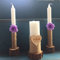 mylifemylove Rustikale Hochzeitskerzen mit violetten Blumen, 3 Stück