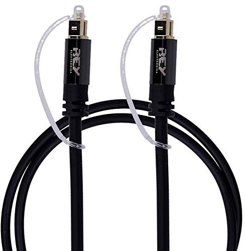 REY Cable de Fibra Óptica de Audio Digital Toslink de 5 mm Conectores Bañados en Oro Aislante de Gran Grosor 3 Metros