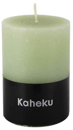 Kaheku Rustik Stumpenkerze Cylinderkerze grün Salbei durchgefärbt d7 h15 cm