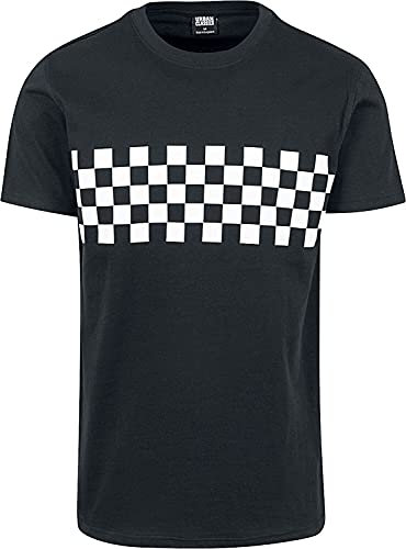 Urban Classics T-Shirt Bande À Carreaux Homme T-Shirt Manches Courtes Noir M