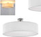 Deckenleuchte Foggia, runde Deckenlampe mit Lampenschirm aus Stoff in Weiß, Ø 60 cm, 3 x E27-Fassung, Retro-Design, ohne Leuchtmittel