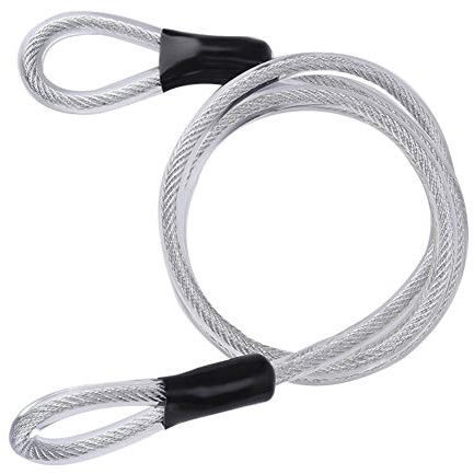 Dioche Cadena Antirrobo para Bicicleta, Cable de Seguridad de Acero de 120 cm de Diámetro, 8 m, Extensible, Resistente, para Candado en U y Candado