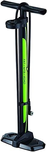 P4B | Fahrrad Standpumpe für Ihr FATBIKE/RENNRAD | DREHBAREM DUAL Manometer | 2 IN 1 Funktion = Hochvolumen- und Hochdruckanzeige mit max. 160 psi / 11 bar | Clever Valve Pumpenkopf für AV und FV