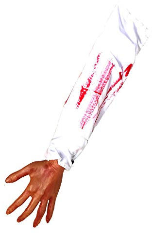 Halloween Scary Bloody Fake Mensch Arm Hände Realistisch Abgetrennt Horror Streich Gruselige Requisiten für Haunted House Vampir Zombie Cosplay Party Außerhalb Innen Dekoration Zubehör (1Pack)