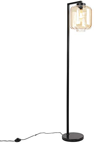 Qazqa Design Stehleuchte, Stehlampe - Qara - Beige, max. 60W, Geeignet für LED, 153cm, Ideal als Wohnzimmerlampe