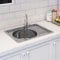 Kitchen Sink with Edge Plate, Inset Stainless Steel Single Bowl Reversible Drainer (Style 2)