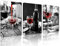 Dining Room Wine Pictures Black and White Paintings 3 Pieces Canvas Red Wine Cups Kitchen Wall Art Modern Artwork Home Decor Giclee Framed Stretched Ready to Hang(42x20 inches)