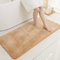 COSY HOMEER Badteppiche für Badezimmer, extra dick – rutschfeste Badematten, weiches Plüschgarn, zottelig, 100 % starke Mirco-Polyester-Matte, Wohnzimmer, wasserabsorbierend (beige, 61x121 cm)