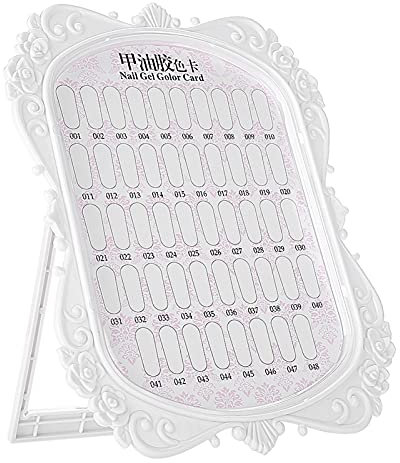 Nail Polish Display Book, 48 Colors Nail Art Display Stand Nail Display Board Flower Design Nail Color Display Book Nail Polish Gel Card Nails Art Showing DIY Holder Palette Color Chart for Nails