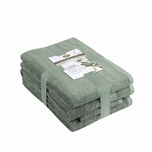Gözze - Frottier-Set, 2 Handtücher (50 x 100 cm), 2 Duschtücher (70 x 140 cm) und 2 Gästetücher (30 x 50 cm), 100% Baumwolle, 480 g/m² - Jade