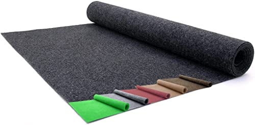 Madeinnature - Teppich für den Außenbereich - Kunstrasen-Imitat auf Rolle günstig - Bodenmatte Outdoor für Terrasse, Balkon, Pool... Maße und Farben wählbar (18x2m anthrazit)