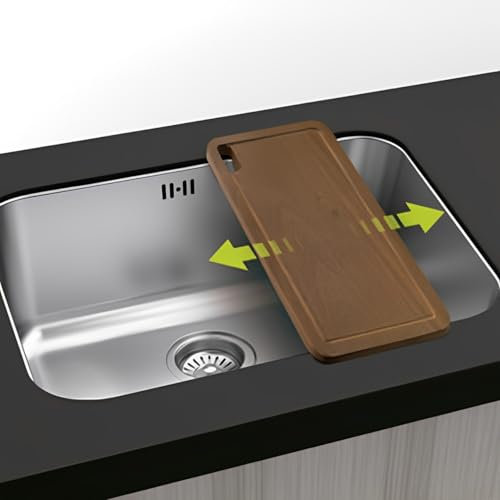Gresinex | Fregadero Cocina Roma Bajo Encimera y Sobre Encimera | 1 Seno | 20 cm Profundidad - Acero Inoxidable Aisi 304 (Tabla de Corte, 40x40)