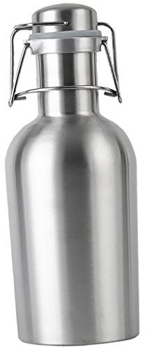 F Fityle Flachmann Taschenflasche Schnapsflasche Trinkflasche, Silber, 1L