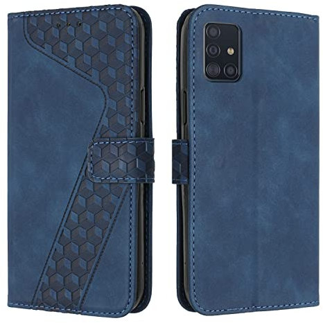 OKZone Compatible With Samsung Galaxy A51 5G Case, Wallet Case PU Premium Leather with Card holder Slots Magnetic Shockproof Protect Flip Cover Bookstyle Phone Cases Cover for Samsung A51 5G (Blue)