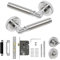 Decoranddecor Enigma Duo Colour Round Door Handles – Aluminium Silver Handles with Bathroom Lock and Turn Release – Modern Design for Interior Doors