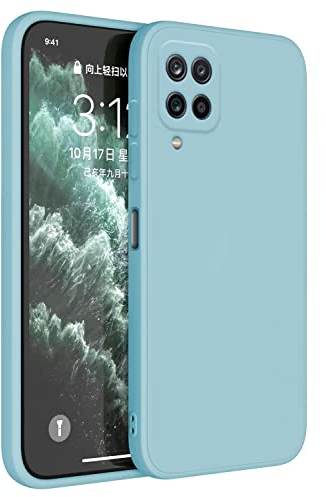 Topme Coque pour Samsung Galaxy A12 / M12 / A12 Nacho (6.5 inches) Etui Housse, Protecteur de Peau en Silicone TPU - Bleu Clair