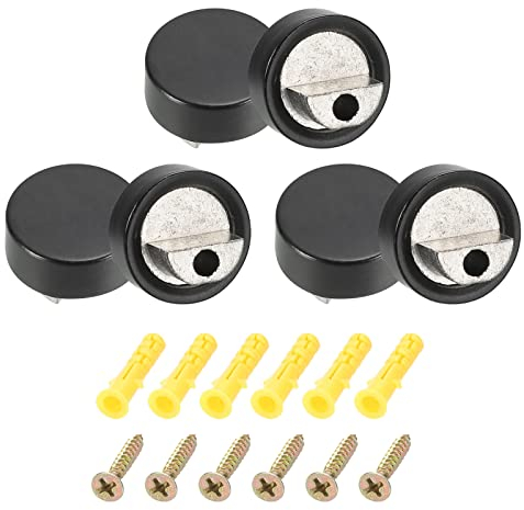 sourcing map Miroir Clips, 6Pcs Miroir Flottant Verre Clips pour 6-7mm Épais, Toilettes Miroir Clips pour Sans Cadre Miroir, Miroirs Console Support Murs Fixe Raccord (20mm Noir)