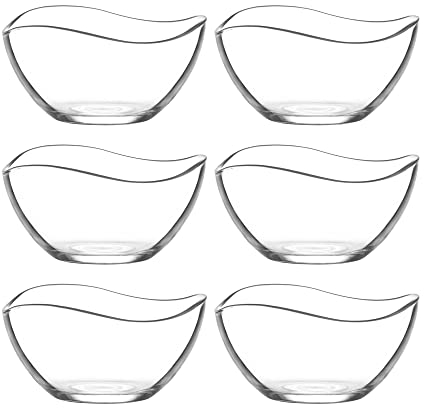 CLEARFEE Glasschalen-Set 6-12tlg. aus hochwertigem Glas 215 ml oder 310 ml Schalen Dessertschale Vorspeise Bowl Glasschüssel (6Stk. 215 ml)