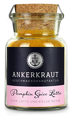 Ankerkraut Pumpkin Spice Latte, Heißgetränk mit Kaffe und Milch, Gewürz mit Zimt und Nelke, 95 g im Korkenglas