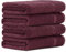 Luckytowel 4er Duschtuch Set 100% Baumwolle, 70x140cm Handtücher, 4er Pack Badetuch Bordeaux