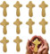 EAEDMY 5 Stück 10 cm Handkreuze, tragbares Kiefernholz Haltekreuz, Jesuskreuz, Gebetskreuz für religiöse Anlässe oder Kommunion (10 Stück Holzfarbe)