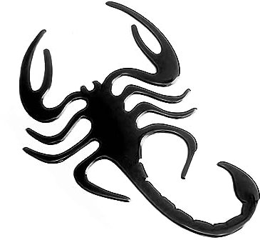 Skorpion 3D Aufkleber Dekoration Auto Motorrad Karosserie Wand Scorpion Tiere (Schwarz)