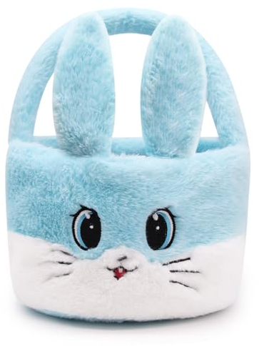 MUFEIRUO Osterhase Körbe Ostereiersuche Korb für Kinder, Hase Korb für Kinder, Osterhase tote Süßigkeiten Taschen Hase Plüschtaschen, Hase Geschenk Taschen tragen Eimer Ostern Geschenk für Kinder