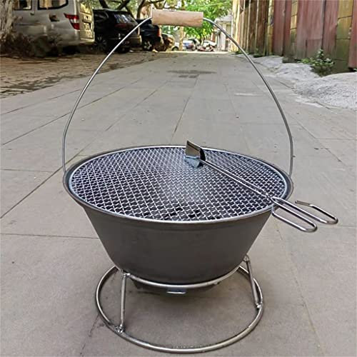 Outdoor Patio Home Tragbarer Feuertopf aus Gusseisen, Beckengrill, Holzkohlegrill