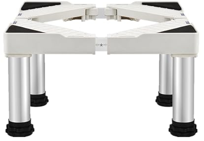 Support de Machine à Laver Base avec 4 Pieds Socle en Acier Inoxydable pour Machine à laver Sèche-linge Frigo Electro Ménager (Longueur Ajustable 47-70CM) (Hauteur:29-31cm)