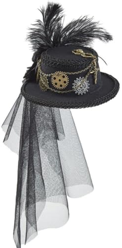 Vintage Spitze Schleier Steampunk Haarclip Gears Mini Hut Gothic Lolita Fedoras Party Kopfbedeckung Für Frauen Mädchen