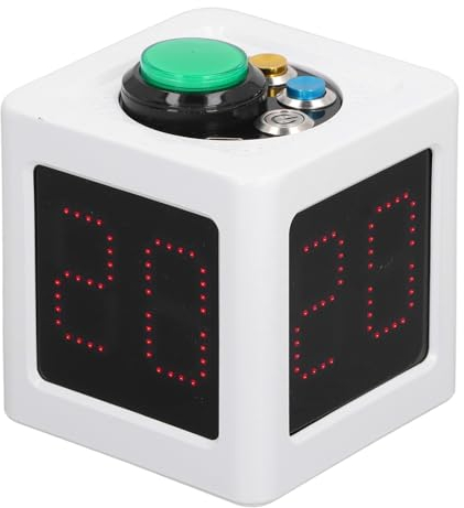 Poker-Timer, Shot-Clock, Würfel-Timer für Brettspiele mit 20/30 Sek. und Benutzerdefinierter Zeit, 4-seitiger Würfel-Sekunden-Countdown-Timer, Stoppuhr für Poker, Mahjong,
