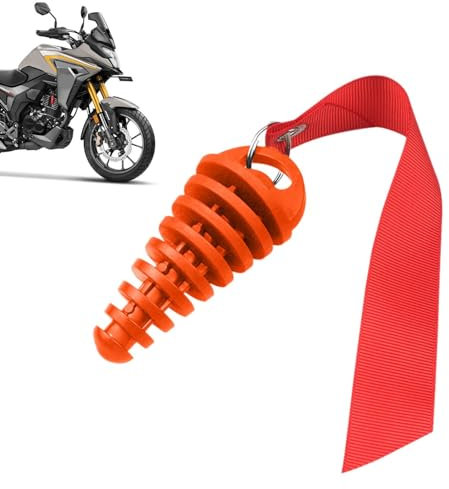 Tapón de escape para moto de cross, tapón de lavado de escape del silenciador - Tapón Arandela Dirt Bike 2 Tiempos - Tapón de escape impermeable para motocicleta con llavero, quitar antes de arrancar