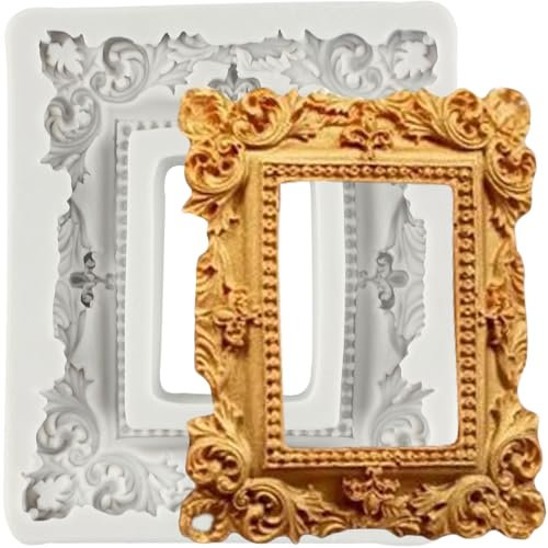 MINFEIDMS Baroque Style Silicone Moulds Photo Frame & Candy Moulds For Sugar Cake Decorating