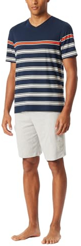 Schiesser Herren Schlafanzug kurz V-Ausschnitt - Casual Essentials