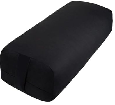 JISADER Yoga Bolster Yoga Hilfskissen Yoga Kissen für Balance Restorative Yoga, Rechteck Schwarz